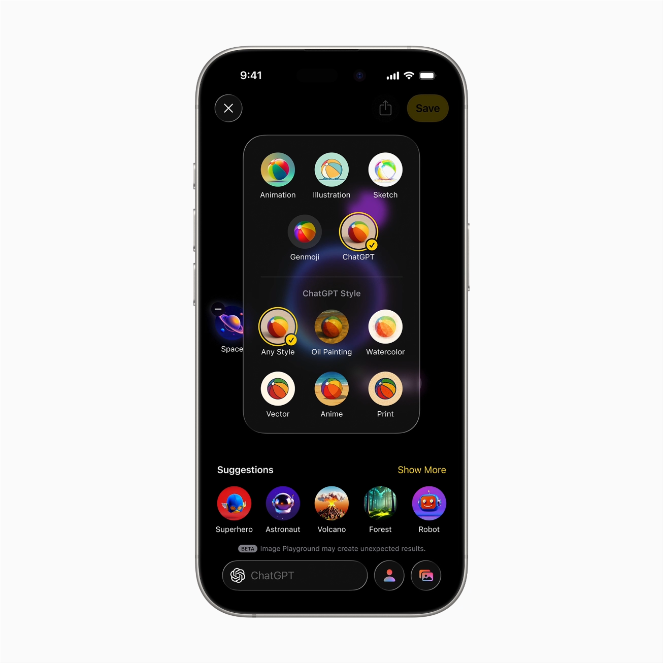 Genmoji ทำงานรวมกับ ChatGPT
