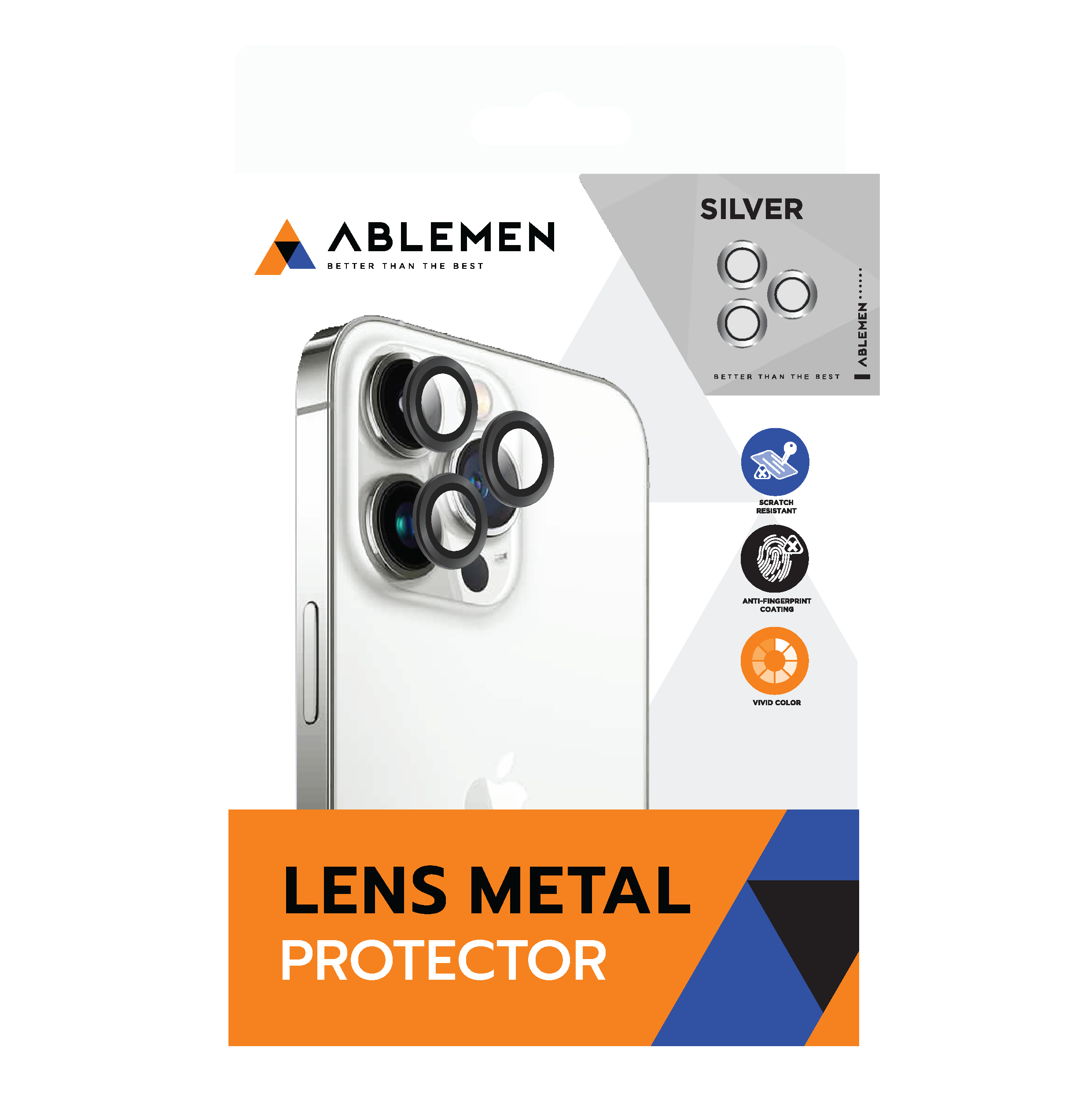 3D Lens Metal Silver Front