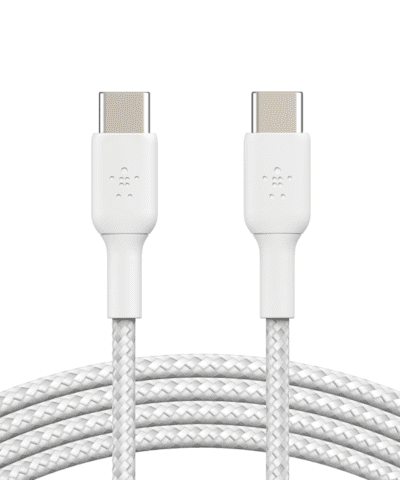 Belkin BOOST↑CHARGE™ Braided Sync and Charge 60W USB-C to C Cable 1 Meter - White