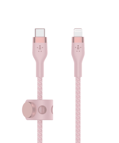Belkin BOOST↑CHARGE™ DuraSoft Pro Silicone Charge USB-C to Lightning Cable with Cable Management * 1 Meter - Pink