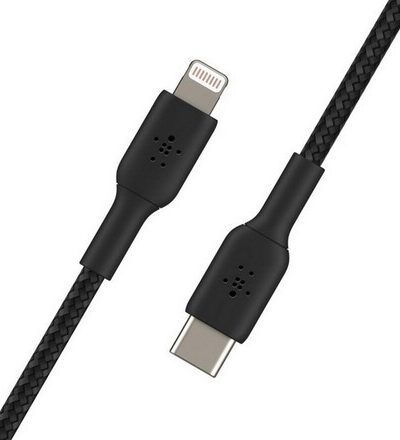 Belkin BOOST↑CHARGE™ Braided USB-C to Lightning Cable 2 Meter  - Black