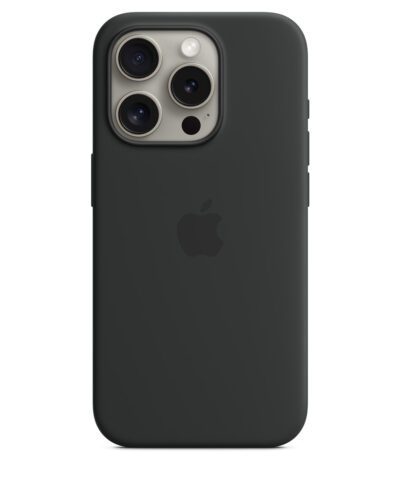Apple iPhone 15 Pro Silicone Case with MagSafe - Black