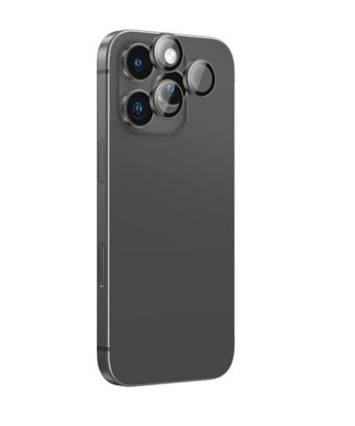 AMAZINGthing Camera Lens for iPhone 16 Pro/16 Pro Max 3D Len Glass (Three Lens)- Dark Black