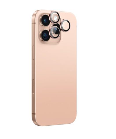 AMAZINGthing Camera Lens for iPhone 16 Pro/16 Pro Max 3D Len Glass (Three Lens)- Rose Gold