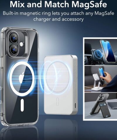 Alternative view of ESR Classic Hybrid Case (HaloLock) iPhone 16 Plus - Clear