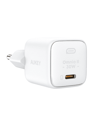 AUKEY PA-B1L Omnia II Mini 30W USB-C PD Charger with GaN Power Tech White - White