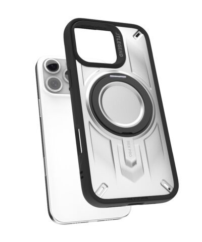 Alternative view of JTLEGEND iPhone 16 Pro Max Rex Pro Mag roatated stand shockproof case - Black