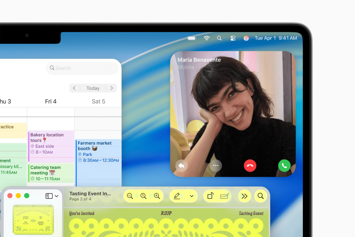 การเชื่อมต่อระหว่าง iPhone และ Mac ใน macOS Tahoe 26 แสดงการรับสายและแชร์ข้อมูลแบบเรียลไทม์
