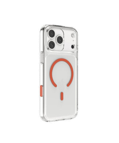 เคส JTLEGEND Casing for iPhone 17 Pro (6.3 inch) Hybrid Cushion Mag Case-G (Camera Control Button)- Crystal Clear with Orange Magnetic