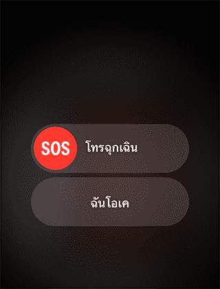 ไอคอนบริการฉุกเฉิน และไอคอนที่ระบุว่า ฉันโอเค