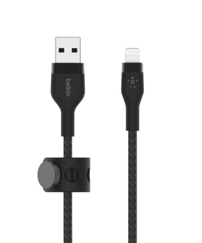 Belkin BOOST↑CHARGE™ DuraSoft Pro Silicone Charge USB-A to Lightning Cable with Cable Management * 1 Meter - Black