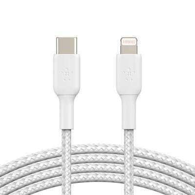 Belkin BOOST↑CHARGE™ Braided Lightning to USB-C Cable 2 Meter - White