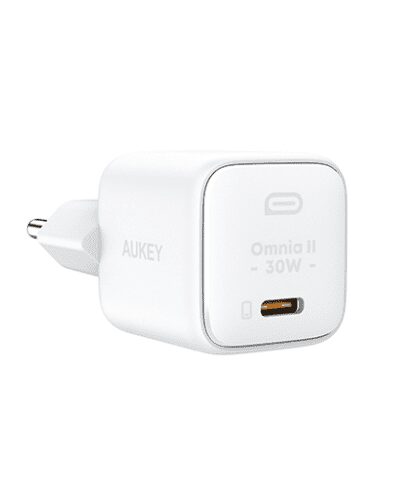 AUKEY PA-B1L Omnia II Mini 30W USB-C PD Charger with GaN Power Tech White - White