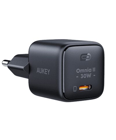 AUKEY PA-B1L Omnia II Mini 30W USB-C PD Charger with GaN Power Tech Black - Black