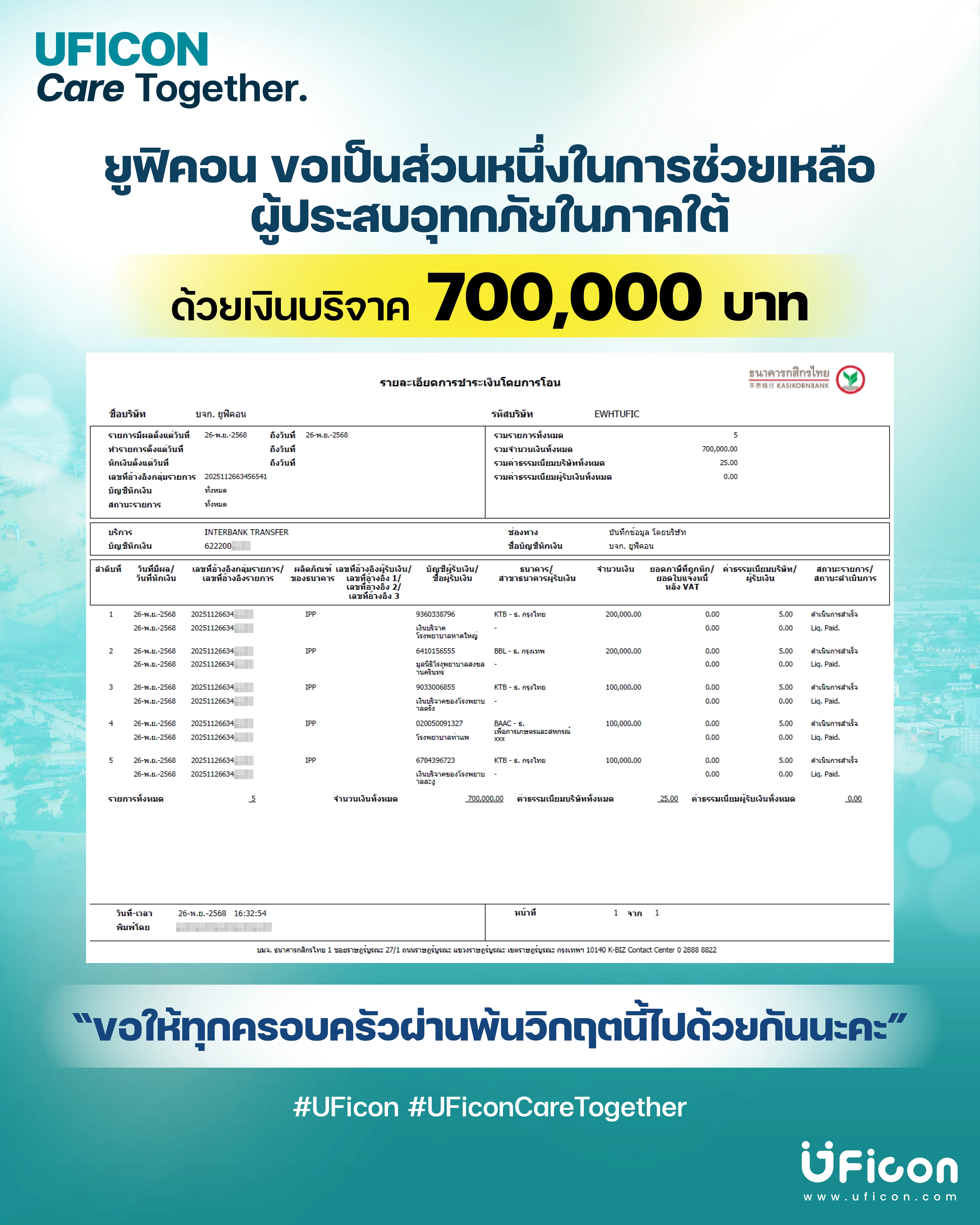 Give to Grow – ร่วมส่งต่อความห่วงใย ช่วยเหลือผู้ประสบอุทกภัยภาคใต้