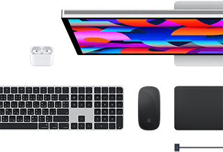 อุปกรณ์เสริม Mac: AirPods, Studio Display, Magic Keyboard, Magic Mouse, Magic Trackpad, สายชาร์จ MagSafe สีมิดไนท์