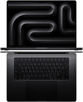 แล็ปท็อป MacBook Pro หลายเครื่องที่จัดวางอยู่เพื่อแสดงให้เห็นถึงหน้าจอขนาดใหญ่และโครงสร้างที่บาง